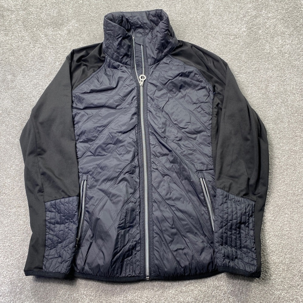 Calvin Klein Hybrid Jacket Womens XL Black Quilted Stretch Performance Zip Up